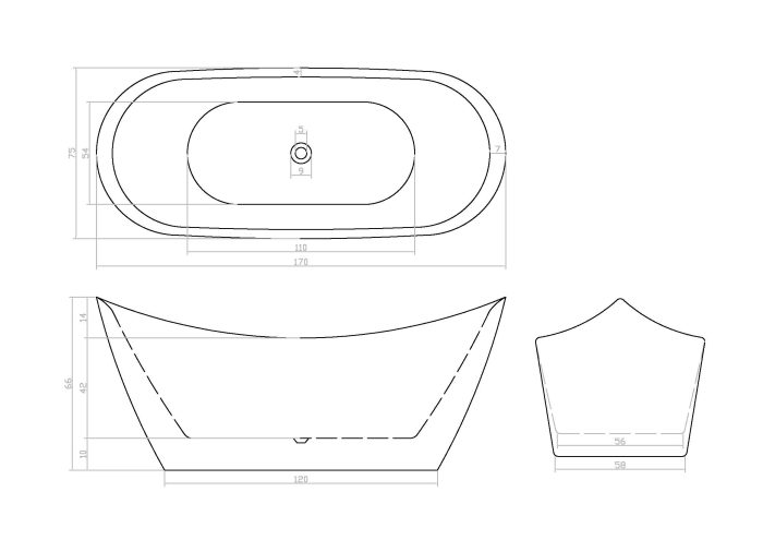 67 "Acrylic freestanding bathtub - Image 8